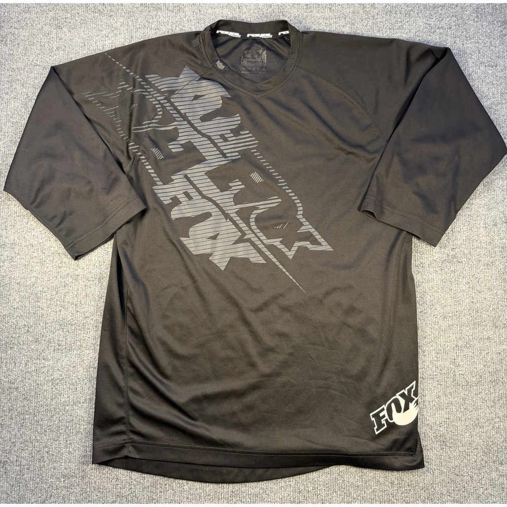 Royal Racing Fox MTB Jersey Mens Large Black 3/4 Sleeve Mountain Bike